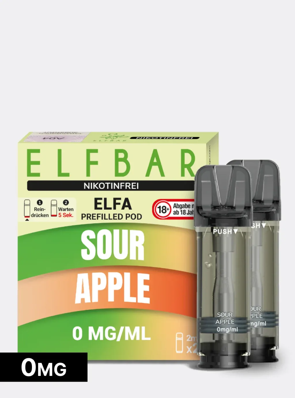 ELFBAR PODS Nikotinfrei Sour Apple 0mg