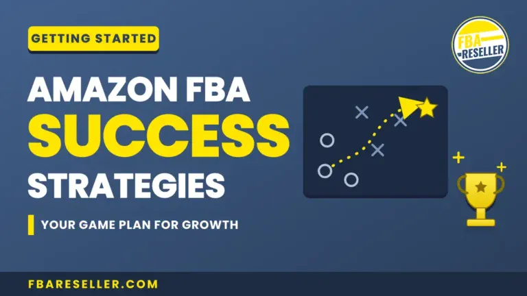 Amazon FBA Success Strategies banner featuring a growth plan graphic, trophy, and the text "Your Game Plan for Growth" on a blue background—perfect inspiration for top Amazon sellers looking to elevate their business with proven Amazon FBA success strategies.
