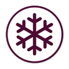 A friendly dark purple snowflake icon, centered within a white circle and outlined by a dark purple border. This welcoming design reflects Fetch‑A‑Tech’s helpful, family-owned service in Las Vegas—here to keep your home comfortable year-round.