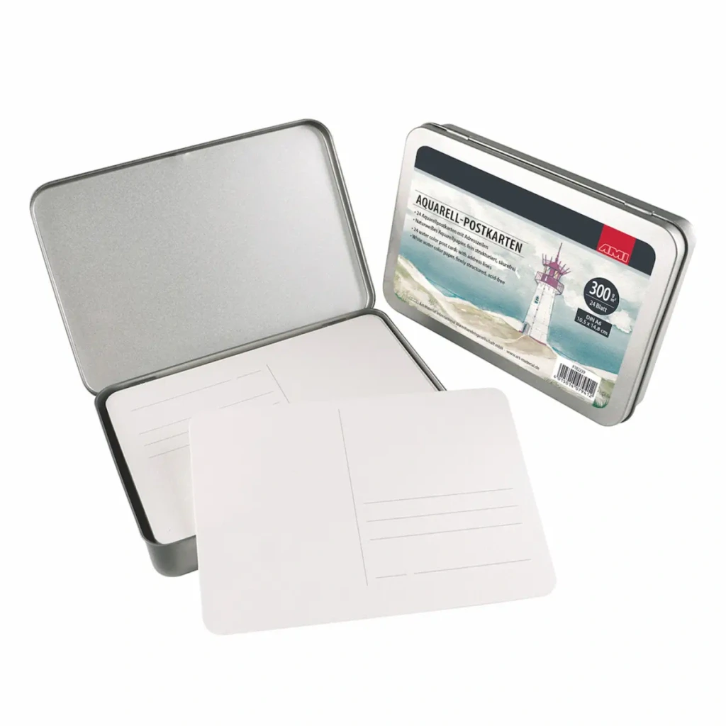 ami watercolor postcard pad 300 g/m² a6 (24 sheets)