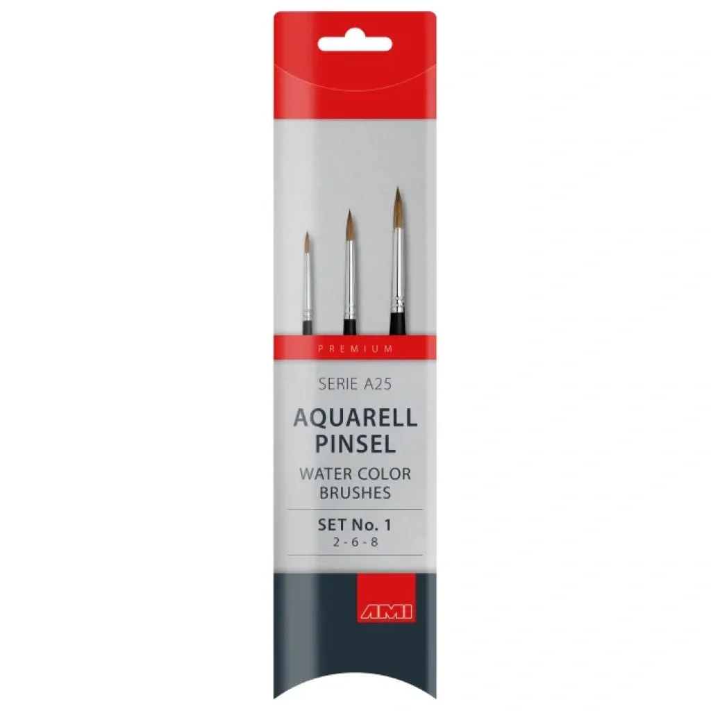 ami watercolor brush set a25