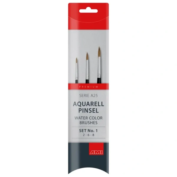 ami watercolor brush set a25