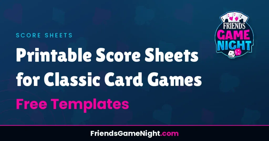 Printable Score Sheets for Classic Card Games - Free Templates