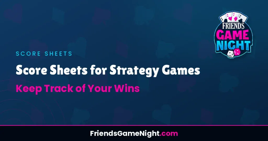 Score Sheets for Strategy Games: Keep Track of Your Wins