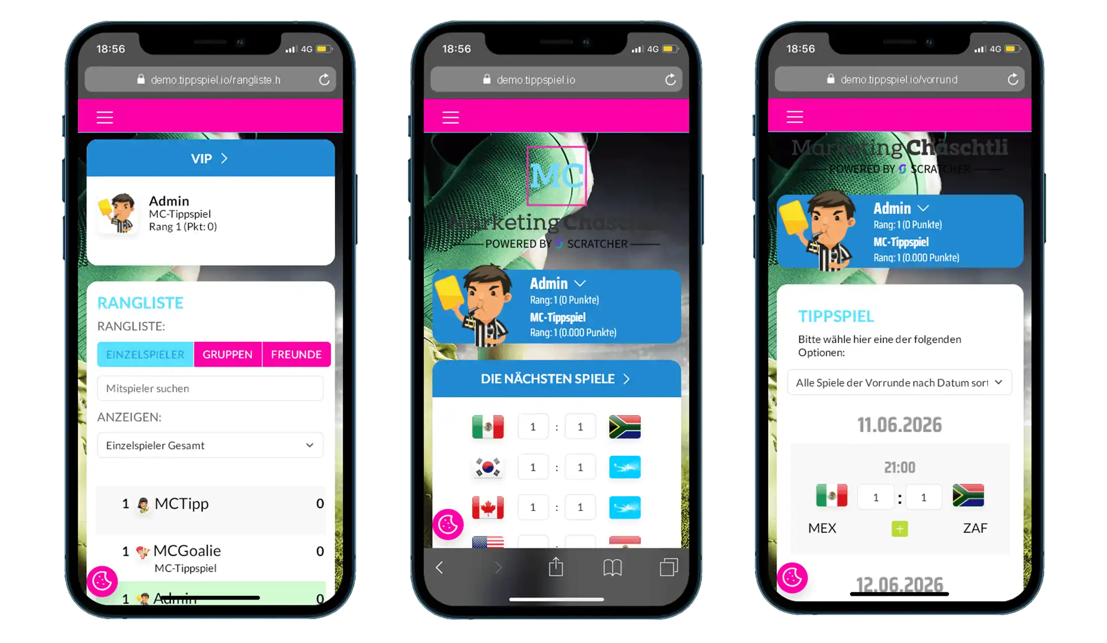 Tippspiel WM, EM, interne Turniere einfach gestalten.