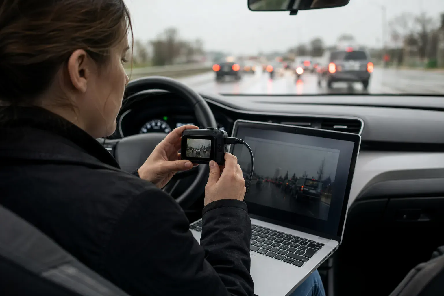 preserving dashcam video footage of reckless driving incident
