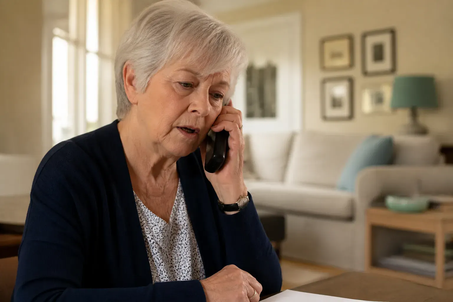 Family reviewing paperwork to report elder abuse to Adult Protective Services