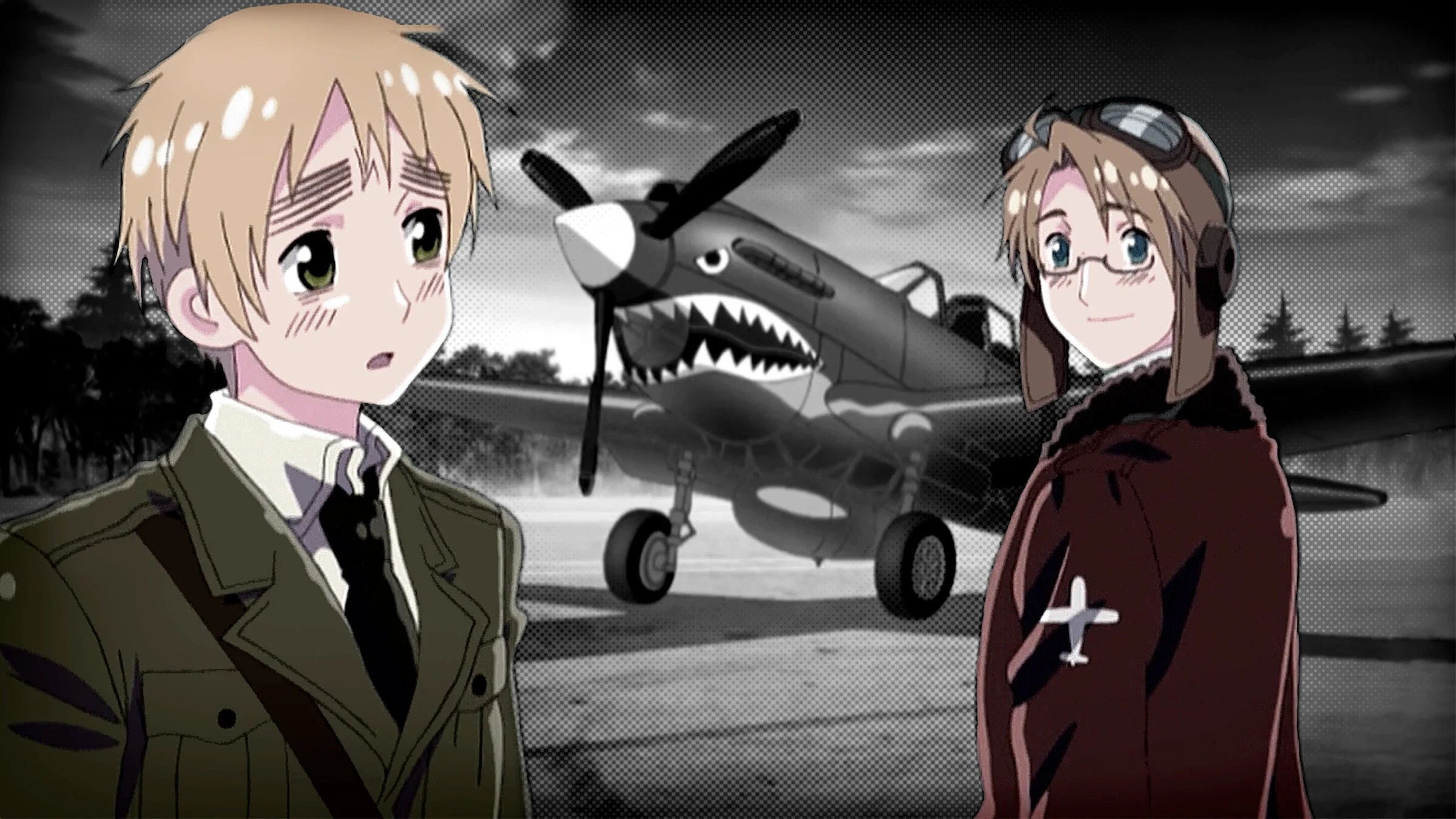 Avión de la Segunda Guerra Mundial identificado con las potencias del Eje – Hetalia Axis Powers.