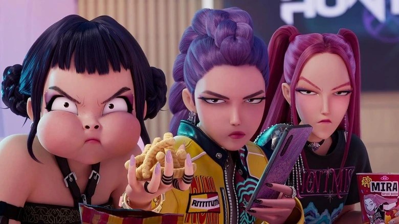 Protagonistas de Kpop Demon enfadadas