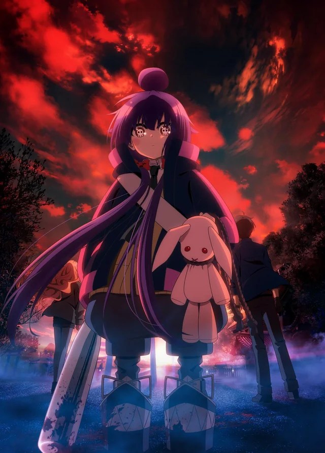 Imagen promocional de la temporada 2 de Dark Gathering con Yayoi, Keitaro y Eiko en Kioto