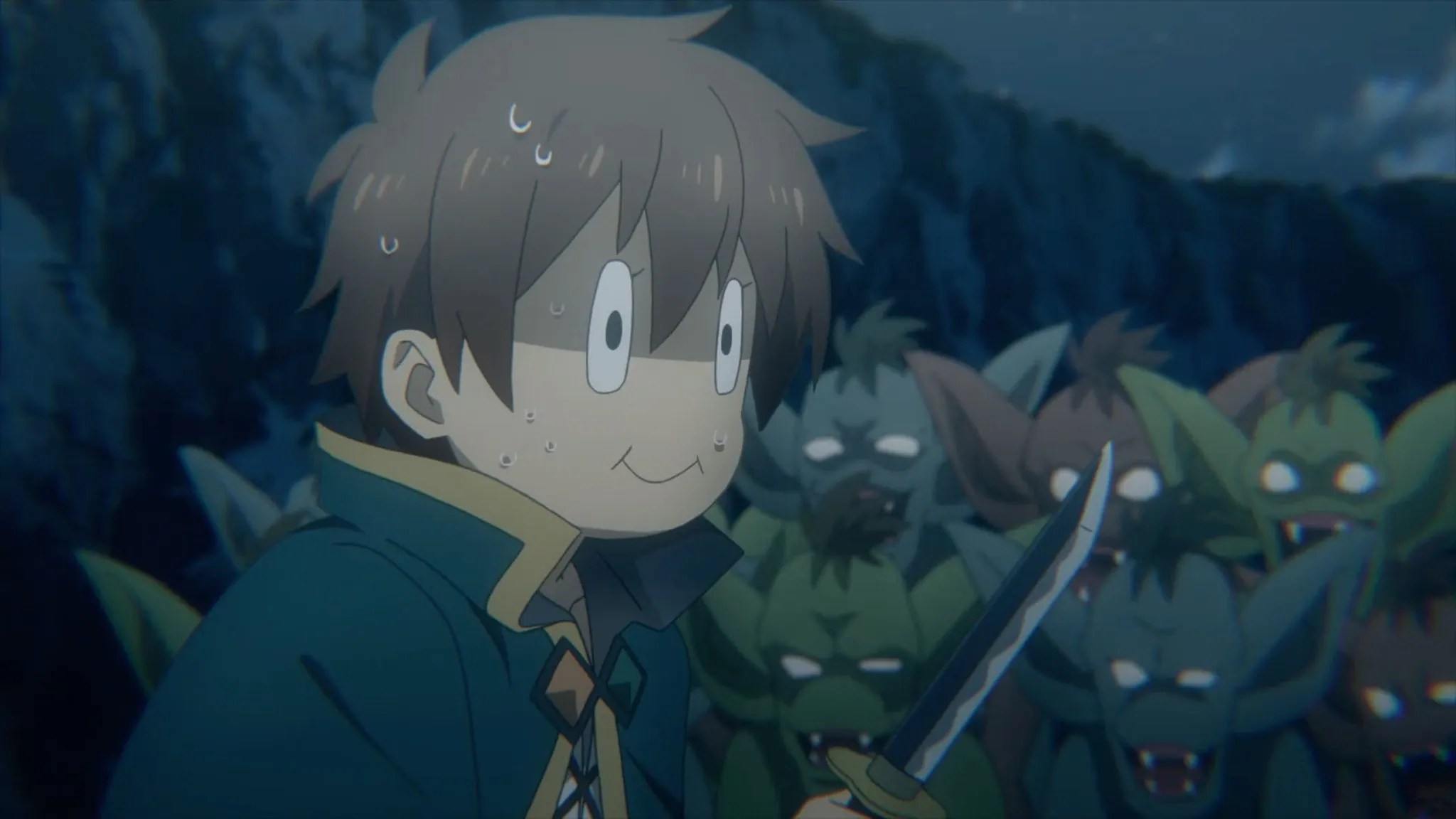 Kazuma de Konosuba en medio de un caso habitual