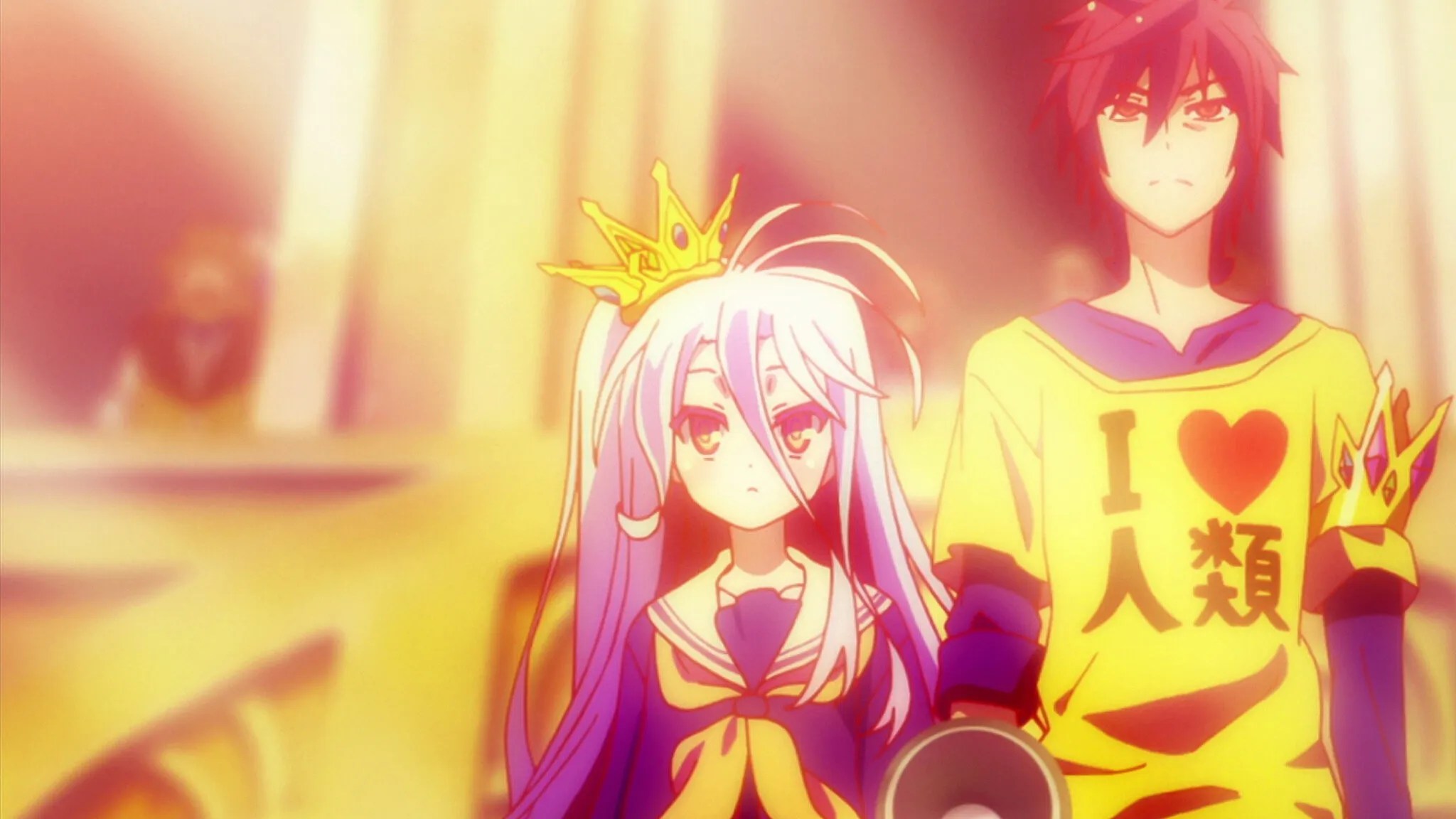 No Game No Life: “Sora y Shiro sobre un tablero de ajedrez neón en Disboard