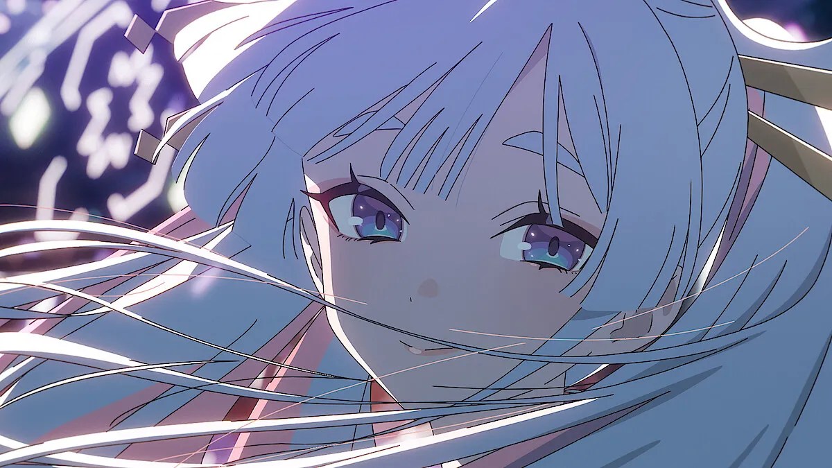 Ilustración de la Princesa Kaguya viajando por la galaxia