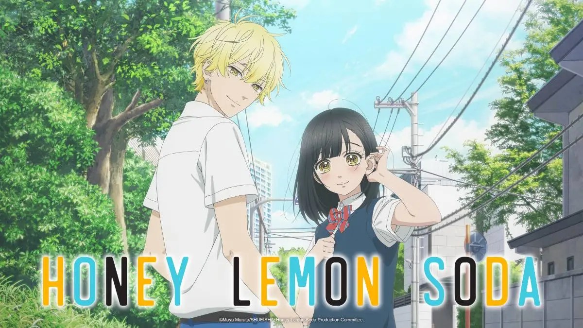 Ilustración promocional del anime Honey Lemon Soda con Uka Ishimori y Kai Miura.