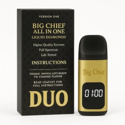 Big Chief DUO Vape Device and Box with Digital Timer – White Background