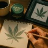 Artist using Gorilla Glue Kush Strain for creative projects with Moonrock cannabis products