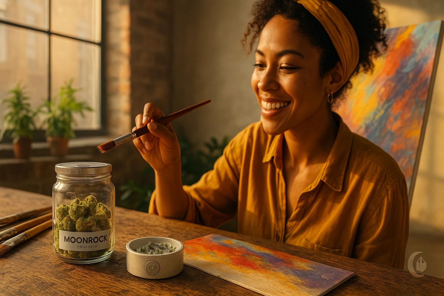 Artist Using Sour Diesel Strain for Creative Work | Moonrock Cannabis