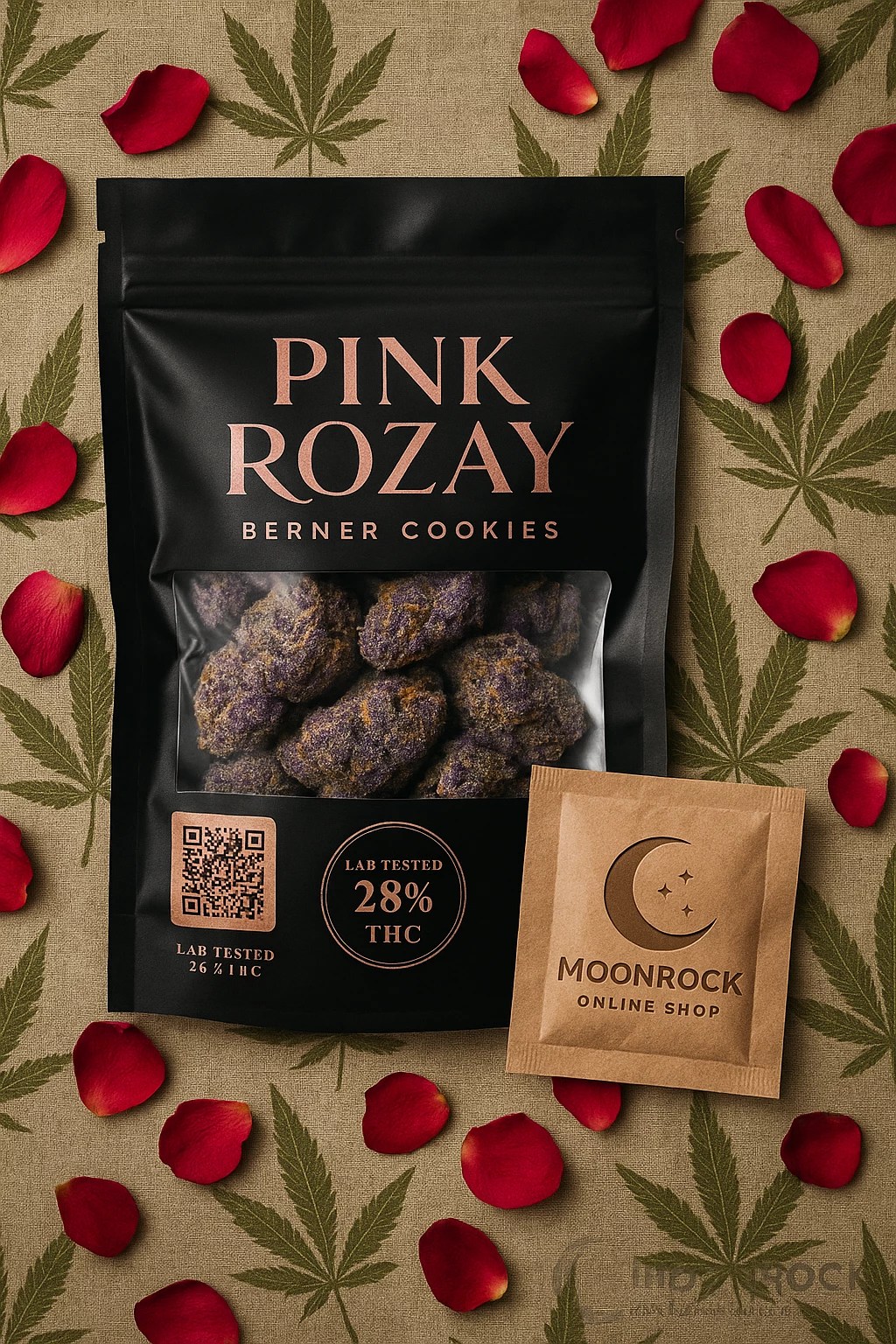 Pink Rozay Berner Cookies Smell-Proof Packaging | Moonrock Online Shop