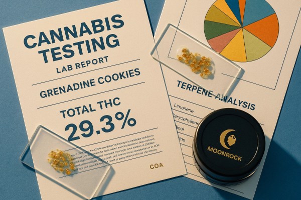 Lab-verified Berner Cookies Grenadine Effects - 29.3% THC potency - Moonrock Online Shop