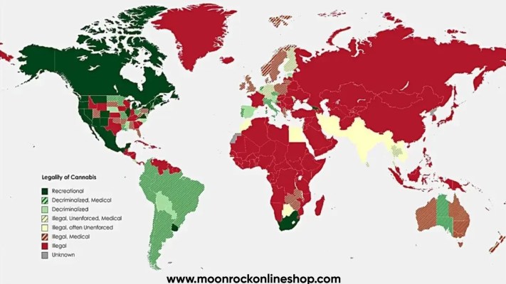 THC vs CBD comparison infographic showing key differences like psychoactivity, legality, and medical uses.