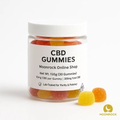 Text: CBD Gummies – 10mg Per Gummy, 300mg Total | Moonrock Online Shop