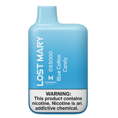 Lost Mary OS5000 Blue Cotton Candy disposable vape product photo with transparent background — Moonrock Online Shop