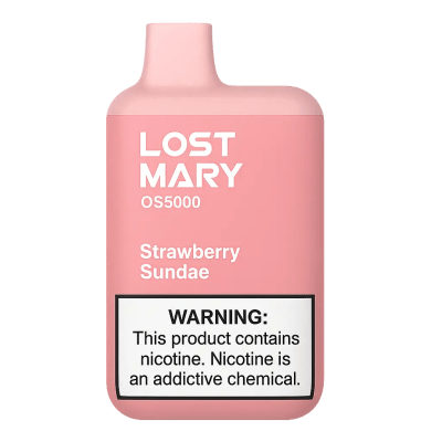 Lost Mary OS5000 Strawberry Sundae disposable vape product photo with transparent background | Moonrock Online Shop