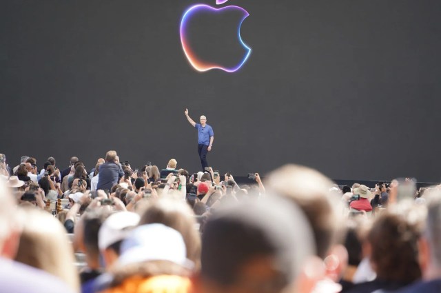Tim Cook on stage at WWDC 2024