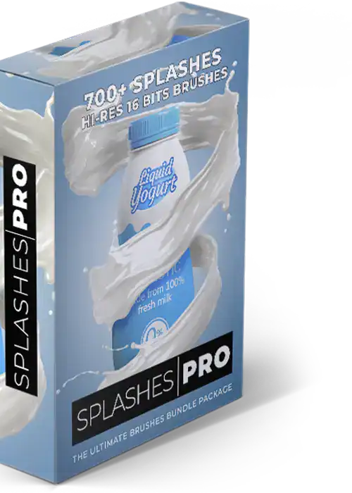 Liquido iogurte embalagem com pincéis digitais de alta resolução para ilustrações de arte digital 16 bits.