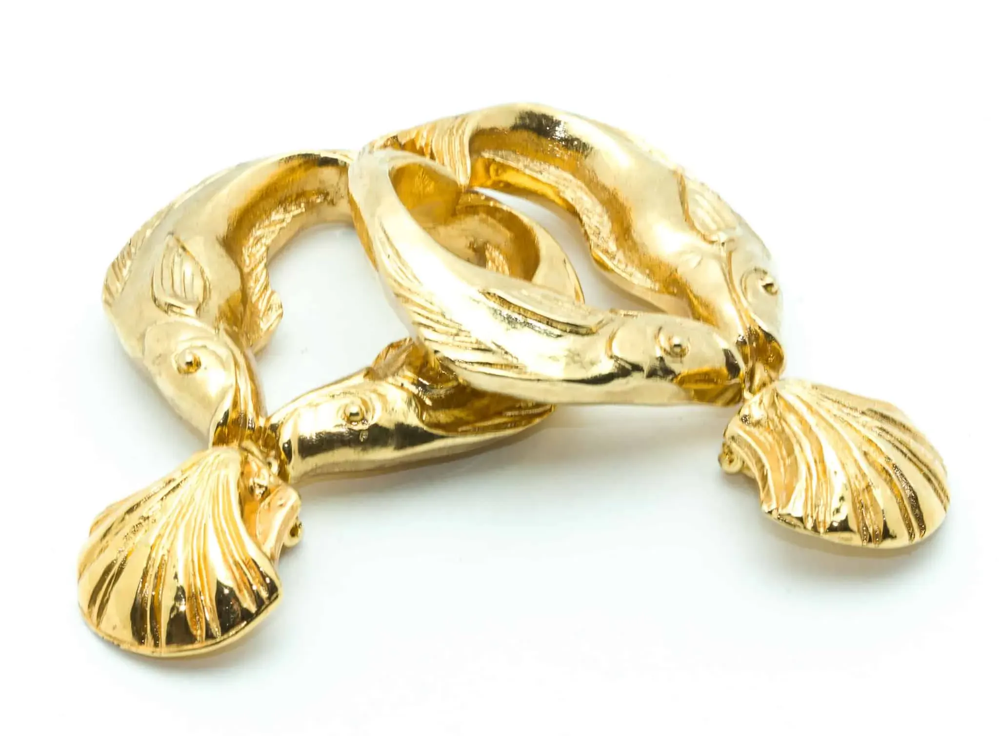 Boucles D'oreilles Vintage Clips Dorées Années 80 - Alliage, Occasion, Style Rétro