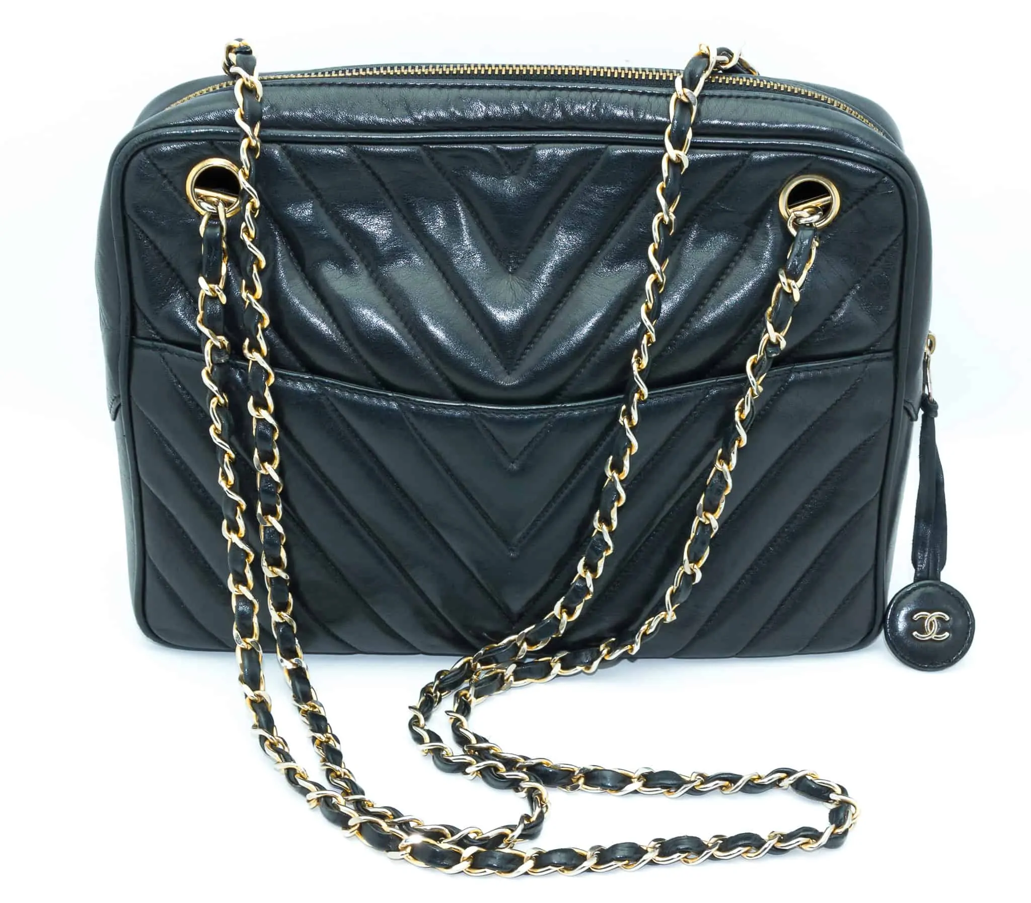Sac chanel online chevron noir