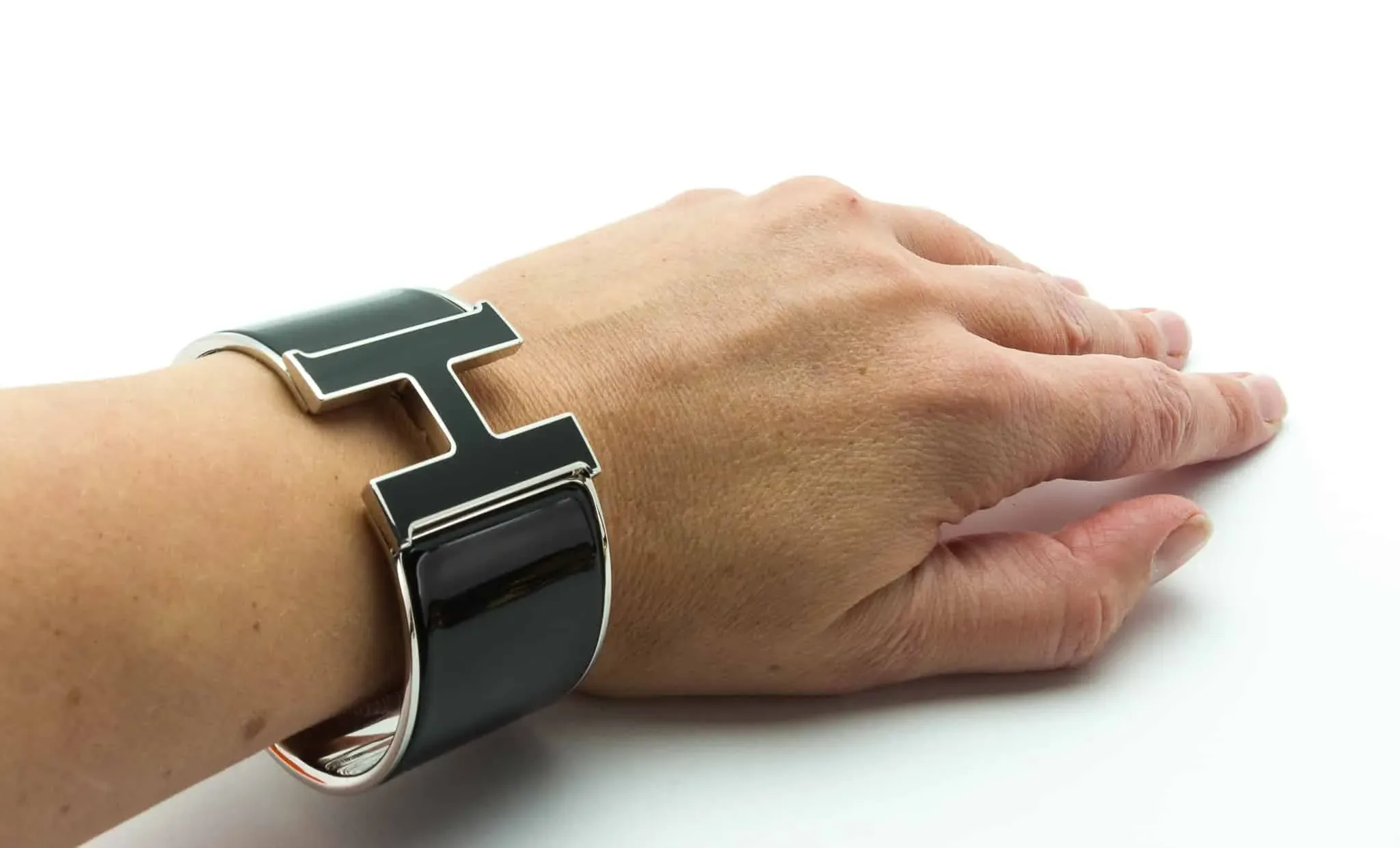 Hermes Large Black Enamel Clic H Bracelet - Katheley's