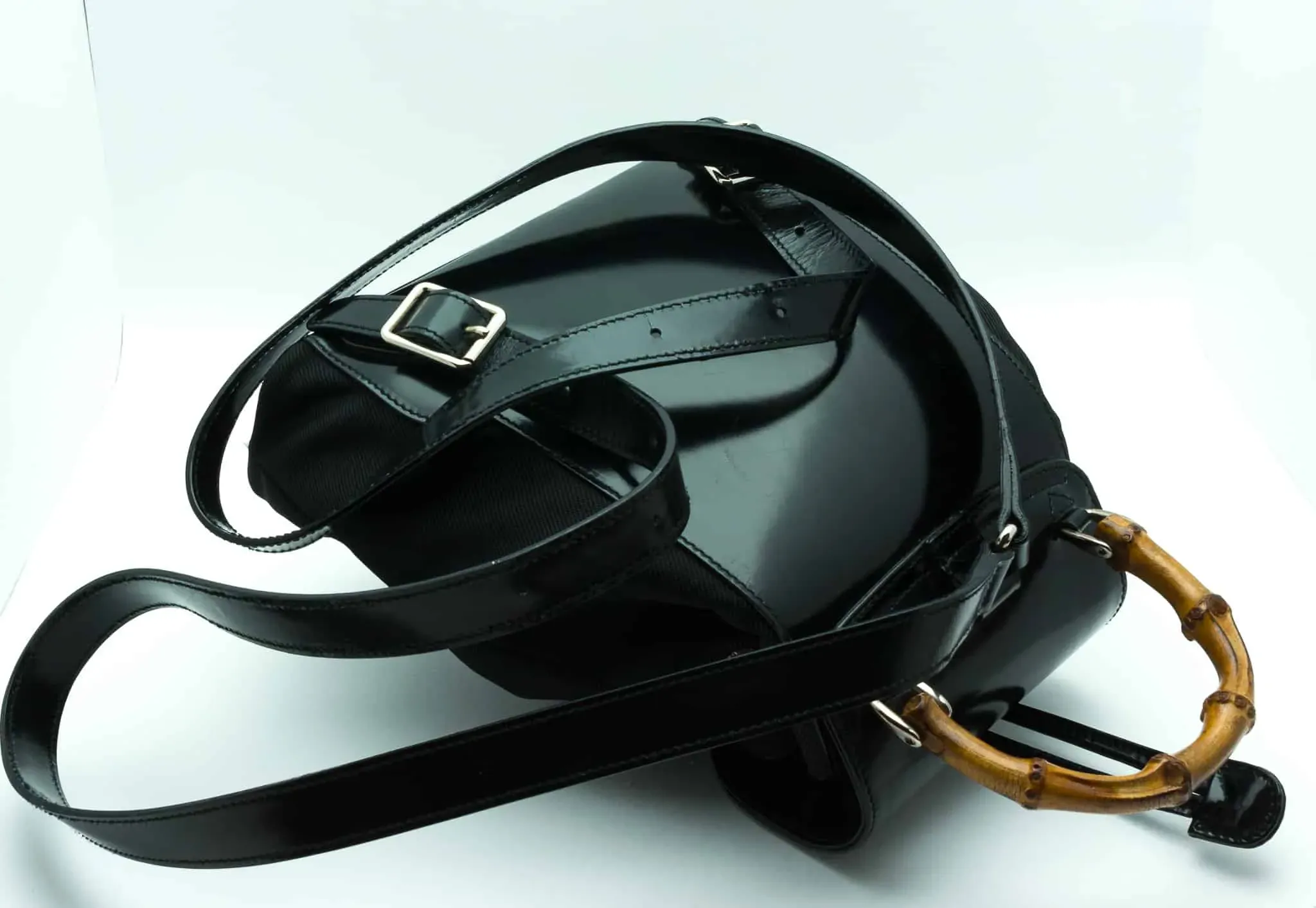 Gucci Mini Backpack Vintage Black Bamboo 90s Gucci Vintage