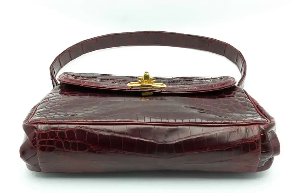 Morabito Paris Place Vendôme burgundy crocodile vintage bag 1940 