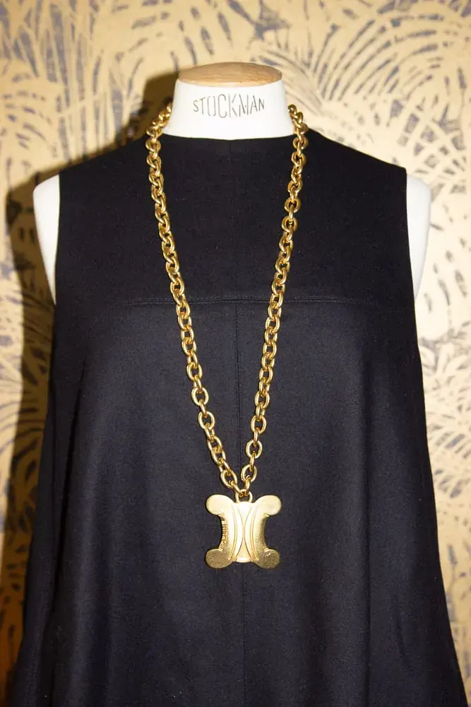 ✨良品✨CELINE ♡ Vintage ♡ necklace Celine Vintage Logo Pendant c.1990 - Katheley's