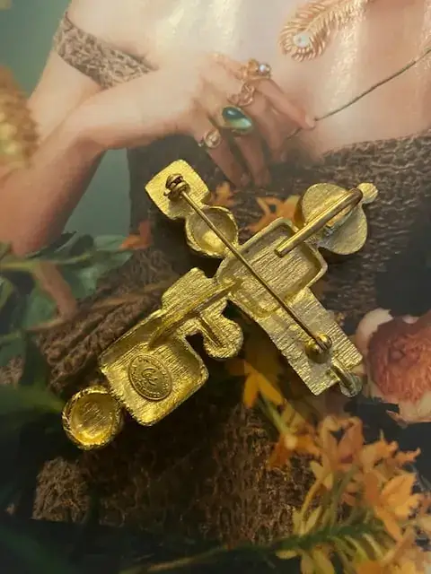 Christian Lacroix Exceptional Lime/yellow Cross/pendant 90s |