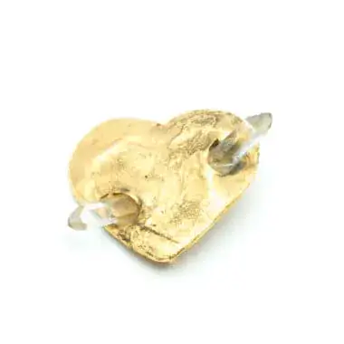 Broche Vintage XXL Strass De Robert Goossens - Style Art Déco, Laiton Doré