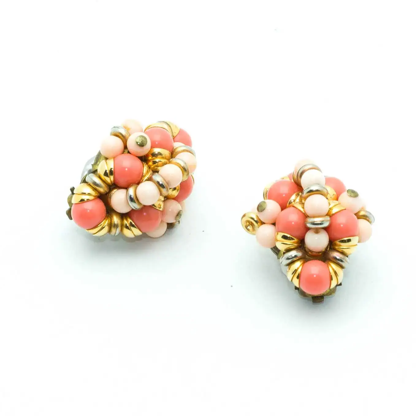 Françoise Montague Vintage coral pink earrings - Katheley