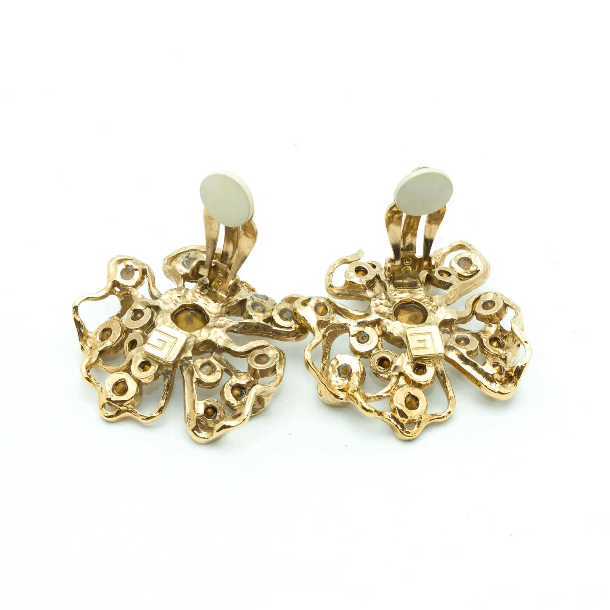 Guy Laroche Paris Couture 80s flower vintage earrings Katheley s