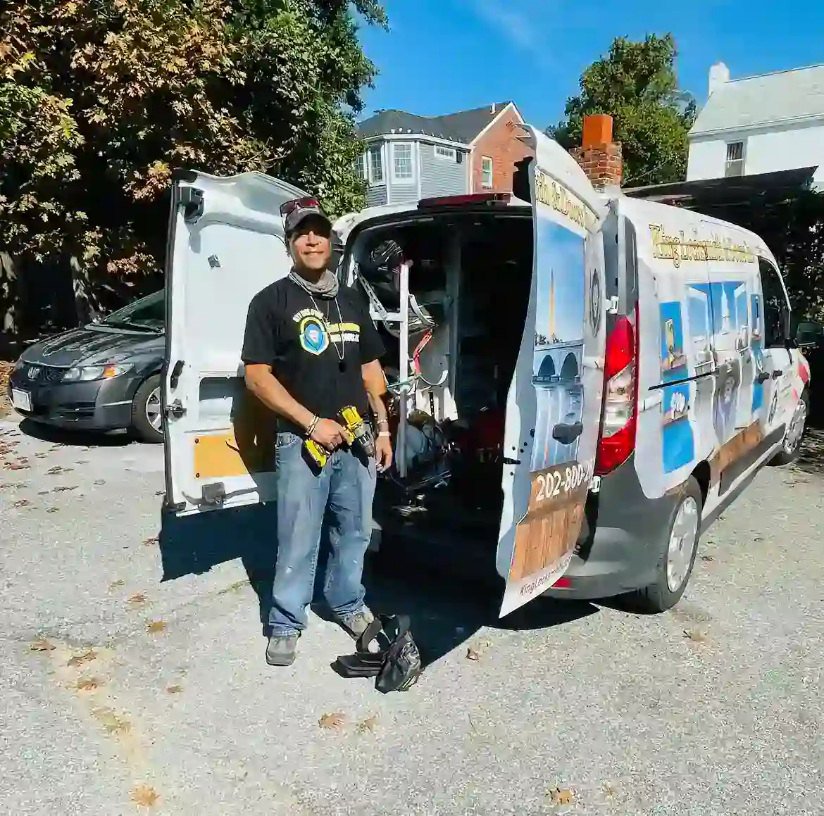 Mobile locksmith technician with fully equipped service van providing on-site residential and commercial locksmith services in Takoma Park, MD