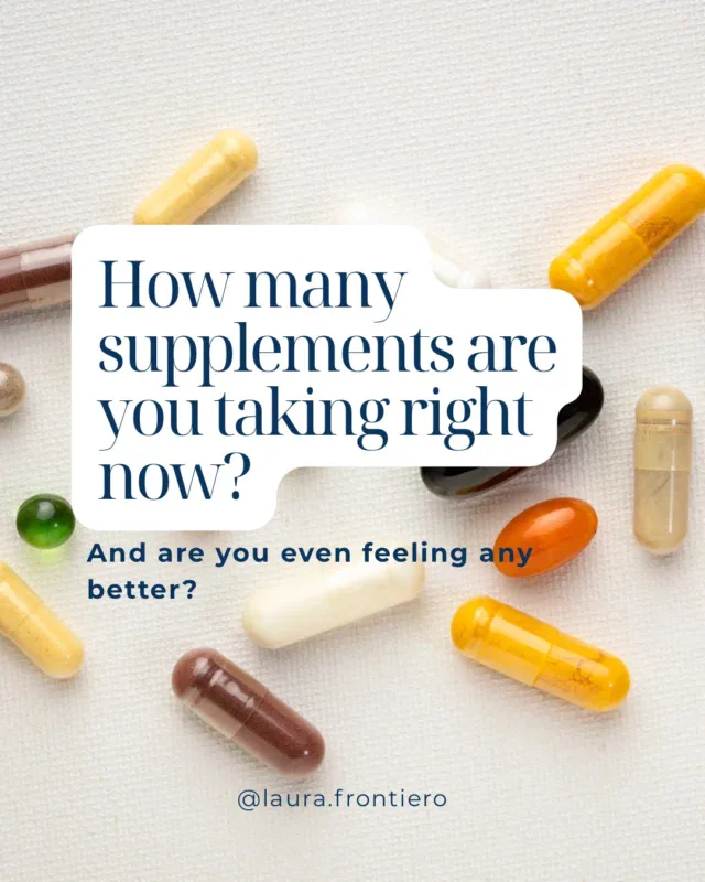Supplement culture has quietly convinced people that every symptom has a corresponding pill and that the answer to not feeling well is always another addition to the protocol.

Don’t get me wrong, I take a lot of supplements, but they are supplements that I know my body needs because I’ve done the right testing, not guesswork. 

When it comes to supplements, nutrients interact, pathways compete, and form and timing matter as much as what you are actually taking. Without understanding your specific deficiencies, your genetic variants, and how well your gut is absorbing anything at all, most supplement routines are educated guesswork with real physiological consequences.

If your list keeps growing without results, the question is not which supplement to add next. It is what is actually driving the problem in the first place. I can help. Just comment CALL below for a link to a free discovery call with my team.
.
.
.
.
.
#supplementation #rootcause #guthealth #rootcause #healingprotocol