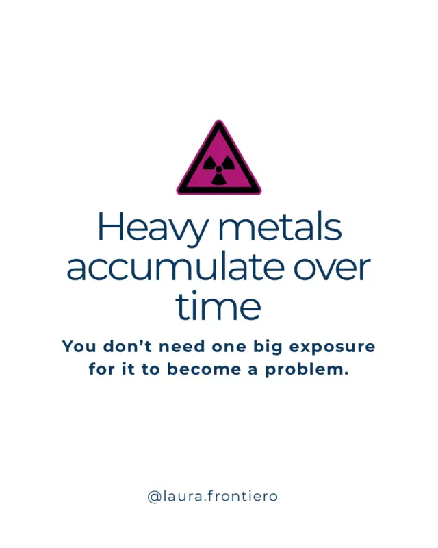 Heavy metal exposure is rarely one big event. Most often, it’s small, consistent exposure over time. It comes from what you eat, drink, breathe, and use every day.Your body can handle a certain amount, but once that burden builds, symptoms start to show up. It can feel like it came out of nowhere when really it just accumulated over time. Symptoms showing up is your body’s way of telling you it’s time to dig deeper. This is where functional testing comes into play. With the right tests, you can see exactly what’s causing your symptoms and build a plan to remove the toxins from your body. If you’re wanting to start eliminating toxins, I have a new class upcoming called Break the Midlife Symptom Cycle. Want the link? Comment MIDLIFE below. .....#detox #heavymetals #environmentaltoxins #toxinaccumulation #functionalhealth