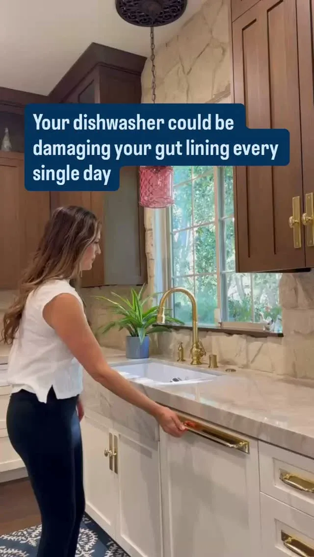 Dishwasher rinse aid contains a compound called ethoxylated alcohol, a surfactant designed to make water slide off dishes cleanly during the drying cycle.The problem is that it does not fully rinse off. A 2023 study published in the Journal of Allergy and Clinical Immunology found that residual rinse aid left on dishes after the dishwasher cycle disrupts the epithelial barrier of the gut, the protective lining that keeps pathogens and undigested particles out of the bloodstream.A disrupted gut barrier is leaky gut. And leaky gut is at the foundation of a significant portion of the chronic inflammatory conditions I see in my practice.The fix is simple. Switch to a rinse-aid-free dishwasher detergent, or use white vinegar in the rinse aid compartment instead. You can also open the dishwasher after the cycle and let dishes air dry rather than relying on the heated dry setting, which bakes residue onto the surface. Small daily exposures compound over years. This is one worth addressing. Looking for more ways to reduce toxins? Comment TOXIN below for a link to my free guide on eliminating toxins. .....#inflammation #toxins #inflammationrelief #phthalatefree #environmentaltoxins