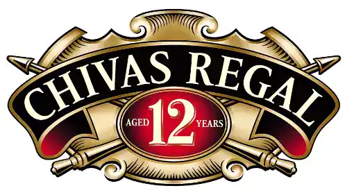 Chivas Regal 12 Years whisky logo with gold and red design.
