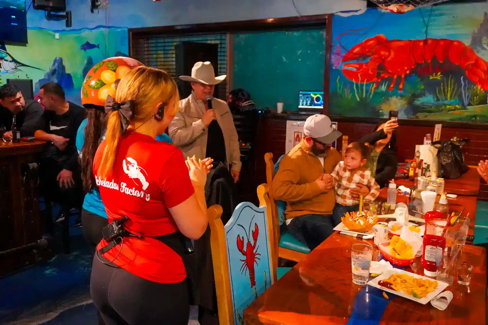 Vibrant San Blas celebration with traditional food and music.