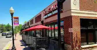 Rename Website for New Home - Modern business exterior with outdoor seating.