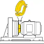 Motor safety cover for industrial machinery and equipment.
