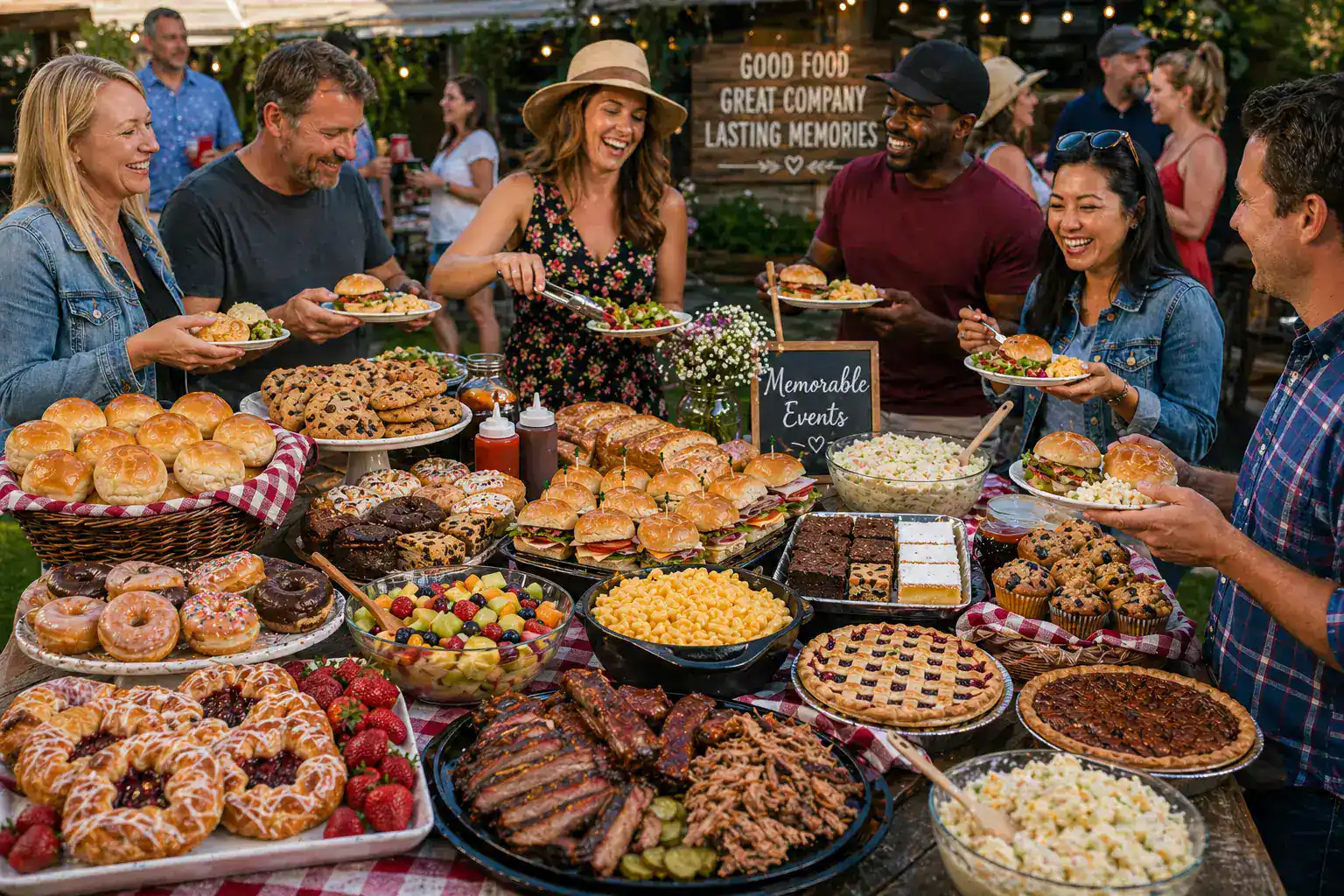 Enjoy delicious food at a memorable outdoor event with friends and family.