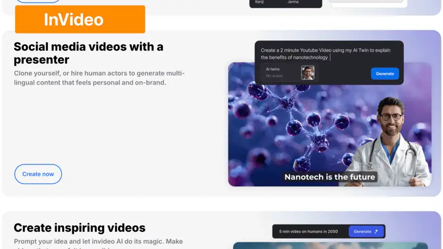 15 Best AI Image to Video Generator Free Tools: Which One’s Right for You? Invideo ai text to video app screenshot
