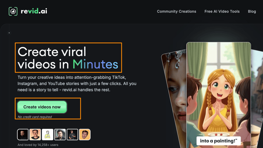 15 Best AI Image to Video Generator Free Tools: Which One’s Right for You? a screenshot of revid ai video generator